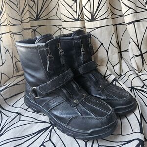 Black Leather Winter Boots